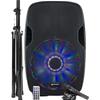 DIFFUSORE GEMINI AS 12 BLU LIGHT PACK BI AMPLIFICATO A 2 VIE DA 1500 W DI PICCO 0-20.000 HZ - TWEETER DA 2" - WOOFER DA 12" CON BEAT-LED MULTICOLORE SINCRONIZZATO A TEMPO DI MUSICA
